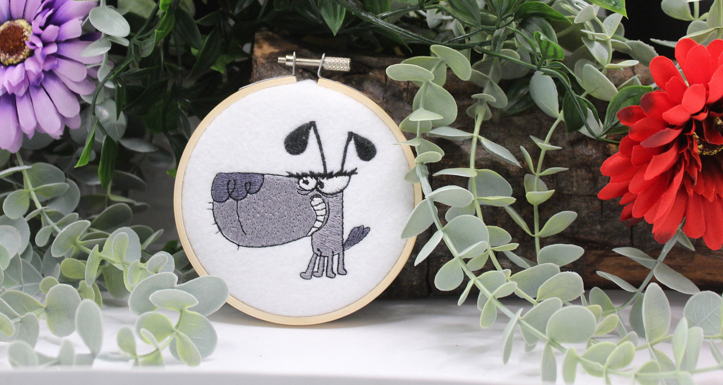 Dog lovers Embroidery Present, Funny Wall Art,  Dog Parent Gift, Fur Baby Present, Cartoon Dog Walker Art hoop, New puppy owner gift