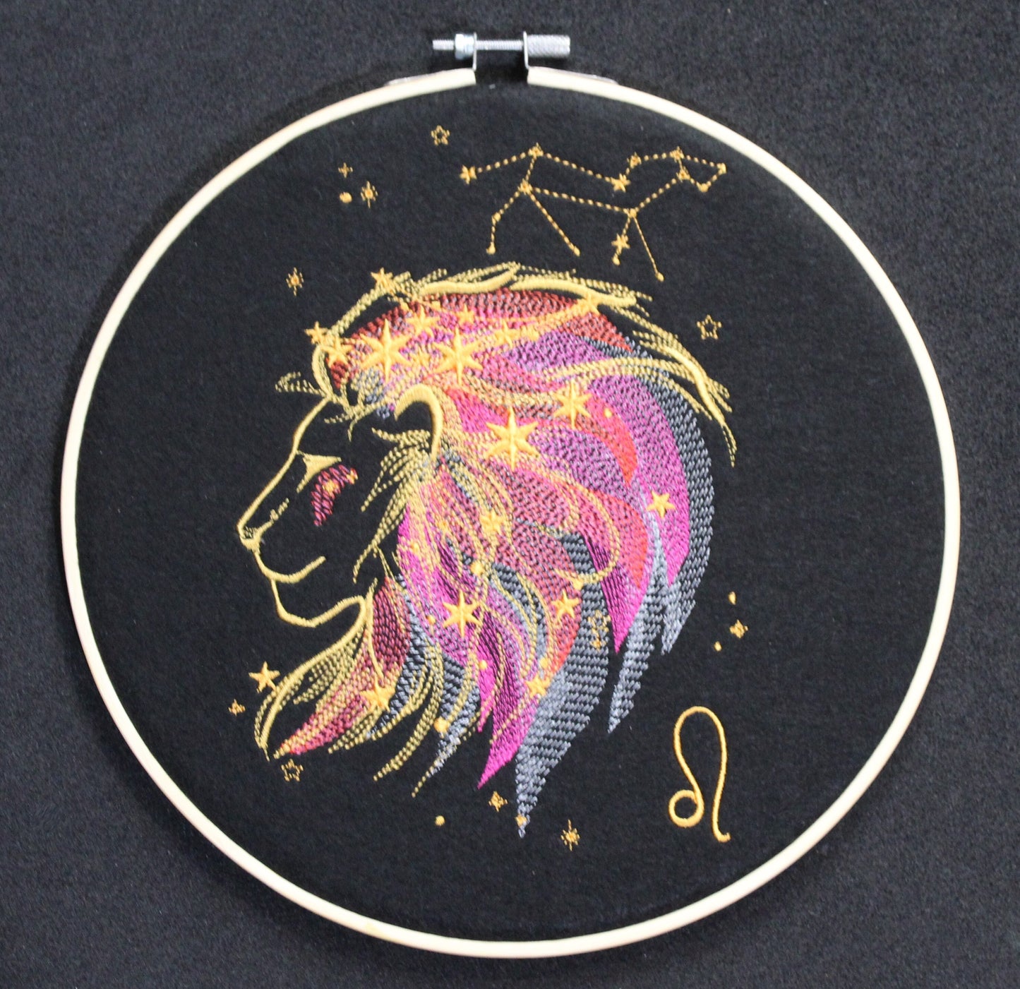 Leo Star Sign Constellations, Astrology Horoscope Embroidery Hanging Zodiac Gift, Baby Shower Gift, New Age Tarot Star Sign Wall Art,