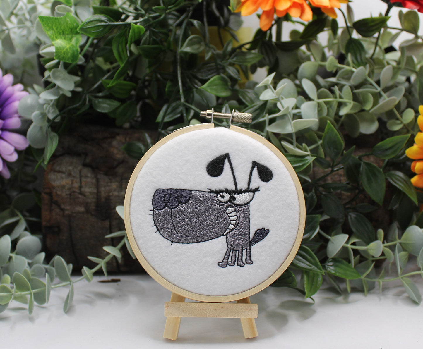 Dog lovers Embroidery Present, Funny Wall Art,  Dog Parent Gift, Fur Baby Present, Cartoon Dog Walker Art hoop, New puppy owner gift