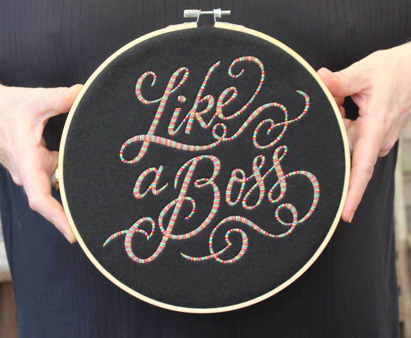 Like A Boss Hoop Art Gift for Mum, Inspirational Quote, New Job Gift, Congratulations Gift, Graduation Gift, New School Gift, Christmas Gift