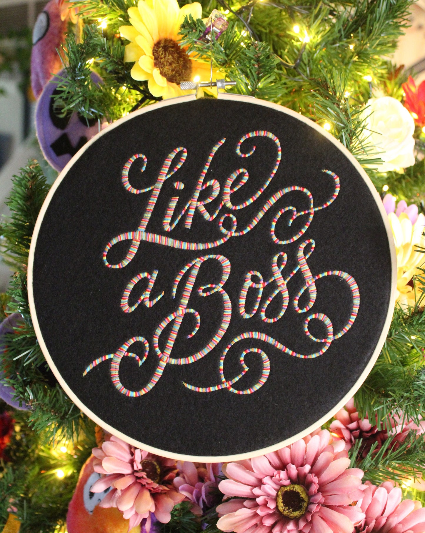 Like A Boss Hoop Art Gift for Mum, Inspirational Quote, New Job Gift, Congratulations Gift, Graduation Gift, New School Gift, Christmas Gift