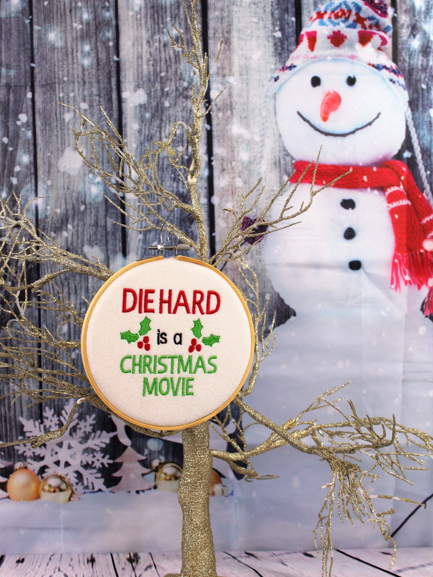 Die Hard is a Christmas Movie, Nakatomi  Plaza, Christmas Decoration, Funny Christmas, Movie Ornament, Bruce Willis Film, Yippee ki Yay,