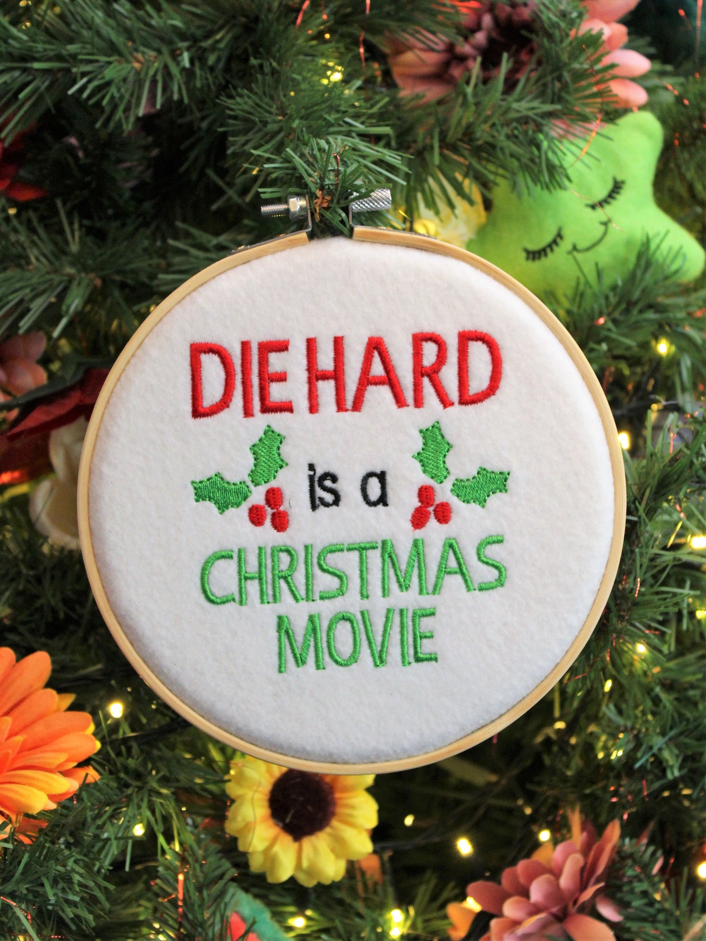 Die Hard is a Christmas Movie, Nakatomi  Plaza, Christmas Decoration, Funny Christmas, Movie Ornament, Bruce Willis Film, Yippee ki Yay,