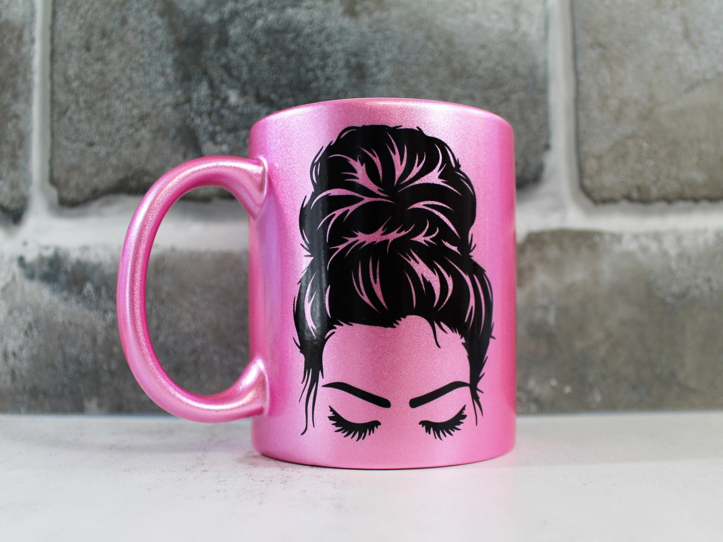 Pink Messy Bun Mug