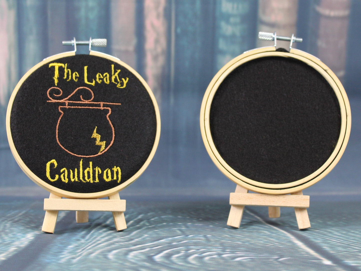 Harry Potter the Leaky Cauldron Sign,  Embordered Art Hoop, Christmas Tree Ornament, Wizard Sign, Movie Gift, Harry Potter Film Decoration