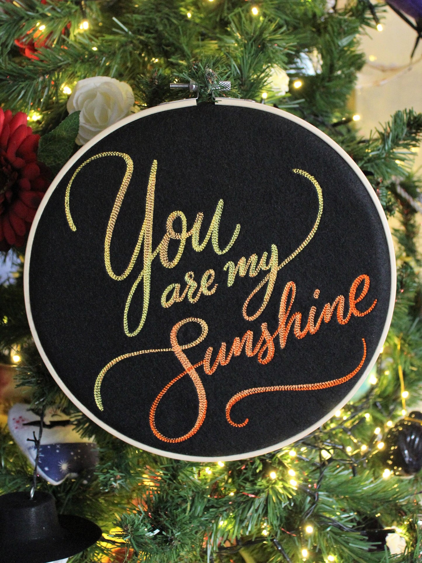 You Are My Sunshine, Inspirational Quote, Romantic Gift, Embroidered Art Hoop, Wall Art, Baby Shower Gift, Mothers Day Gift, Easter Gift