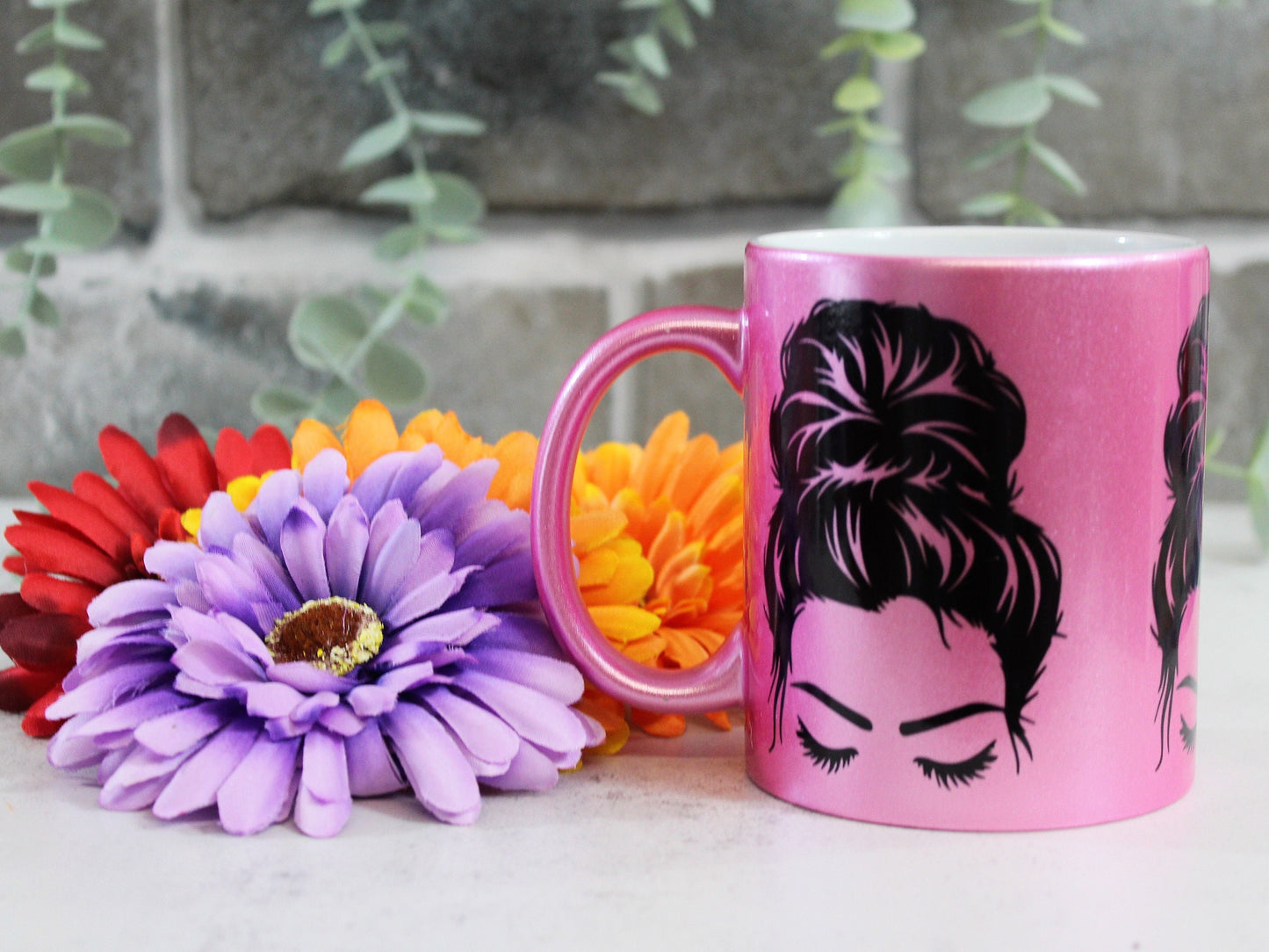 Pink Messy Bun Mug