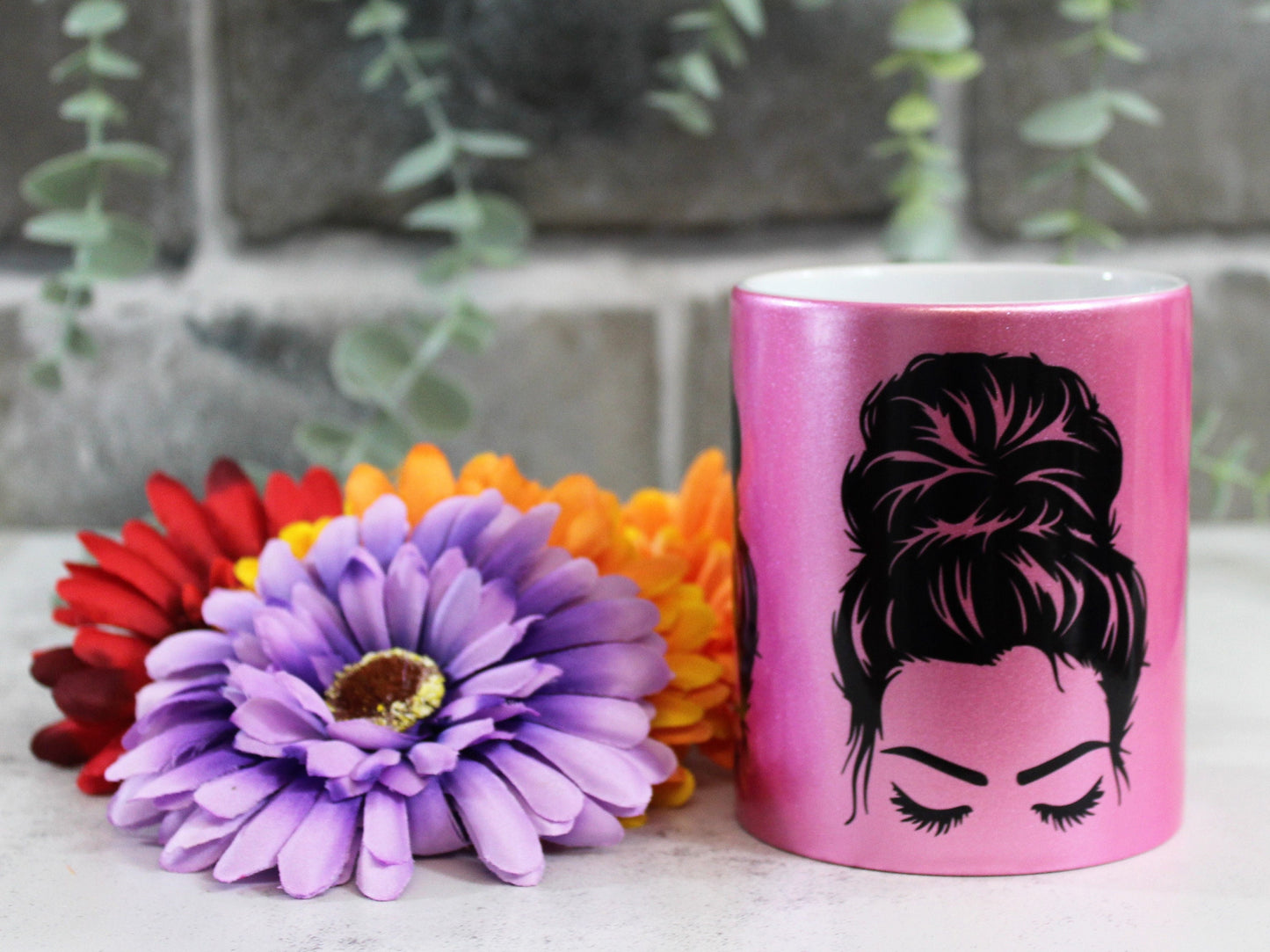 Pink Messy Bun Mug