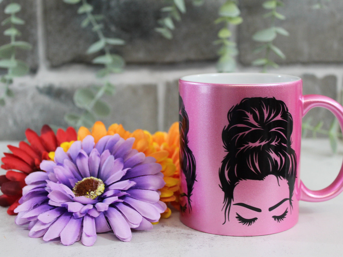 Pink Messy Bun Mug