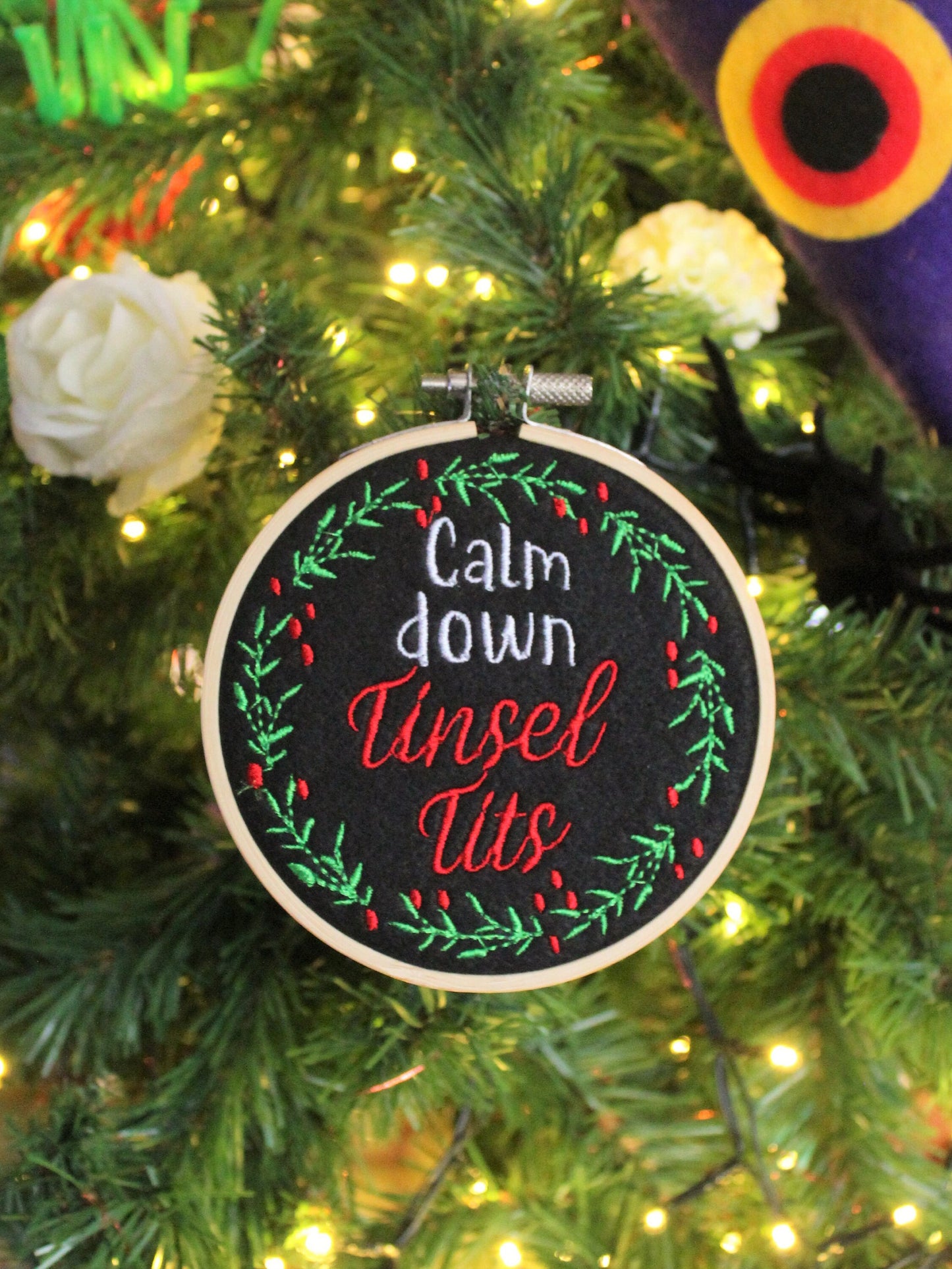 Calm Down Tinsel Tits, Adult Humour, Gift for Her, Big Sister, Christmas Lovers Gift, Rude funny Gift, Secret Santa, Funny Sassy Quote