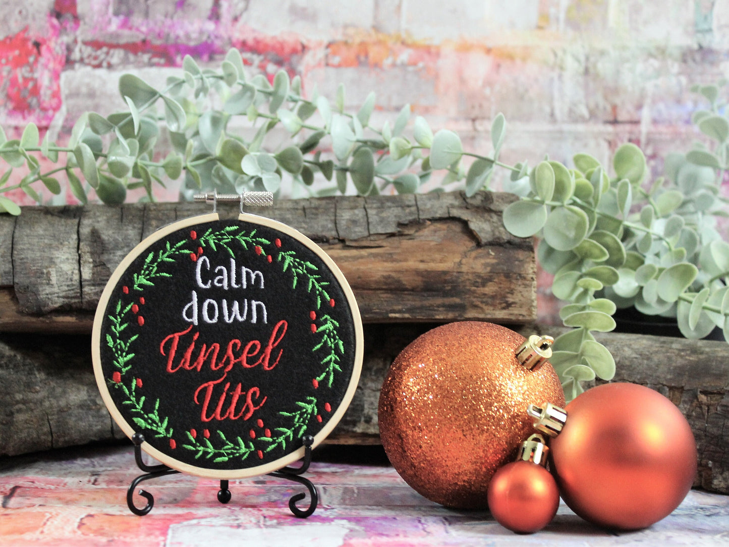 Calm Down Tinsel Tits, Adult Humour, Gift for Her, Big Sister, Christmas Lovers Gift, Rude funny Gift, Secret Santa, Funny Sassy Quote