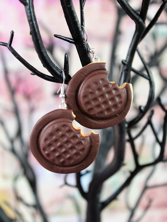 Jaffa Cake Earrings, Food Earrings, Biscuit Earrings, Biscuit Lovers Gift, Jaffa Cake Gift, Back to School, Teachers Gift,