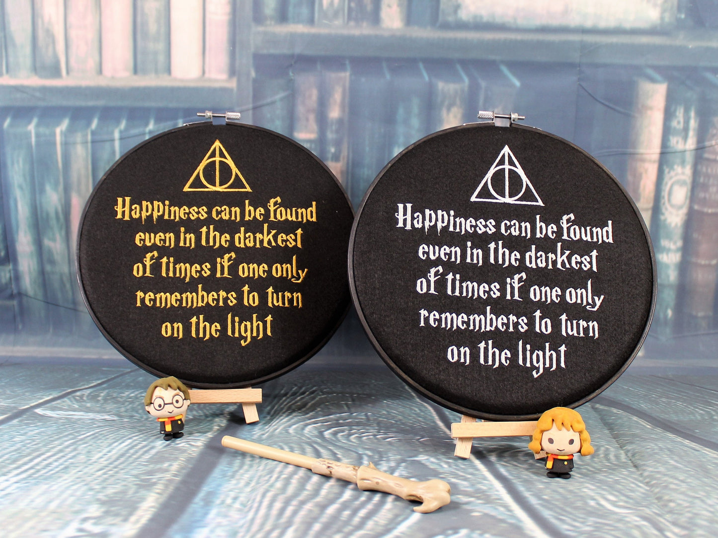 Harry Potter Dumbledore Quote, Happiness Can Be Found In the Darkest of Times, Inspirational Quote, Harry Potter Gift Set, Hedwig Gift Hoop