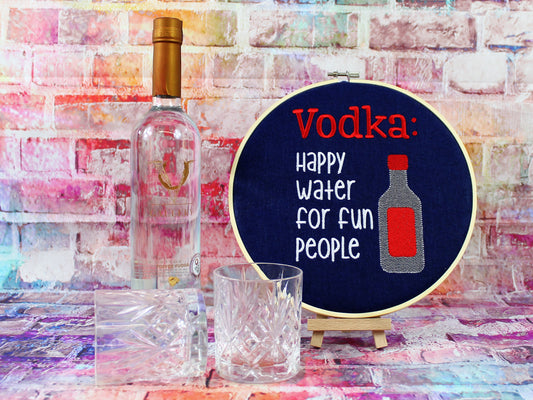 Vodka Gift, Happy Water For Fun People, Drinking Gift, Bar Gift, Gift for Her, Pick Me Up Gift, Housewarming Gift, Christmas Drinking Gift