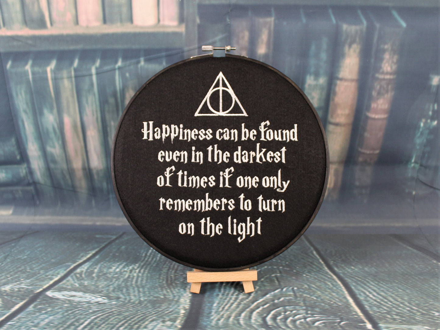 Harry Potter Dumbledore Quote, Happiness Can Be Found In the Darkest of Times, Inspirational Quote, Harry Potter Gift Set, Hedwig Gift Hoop