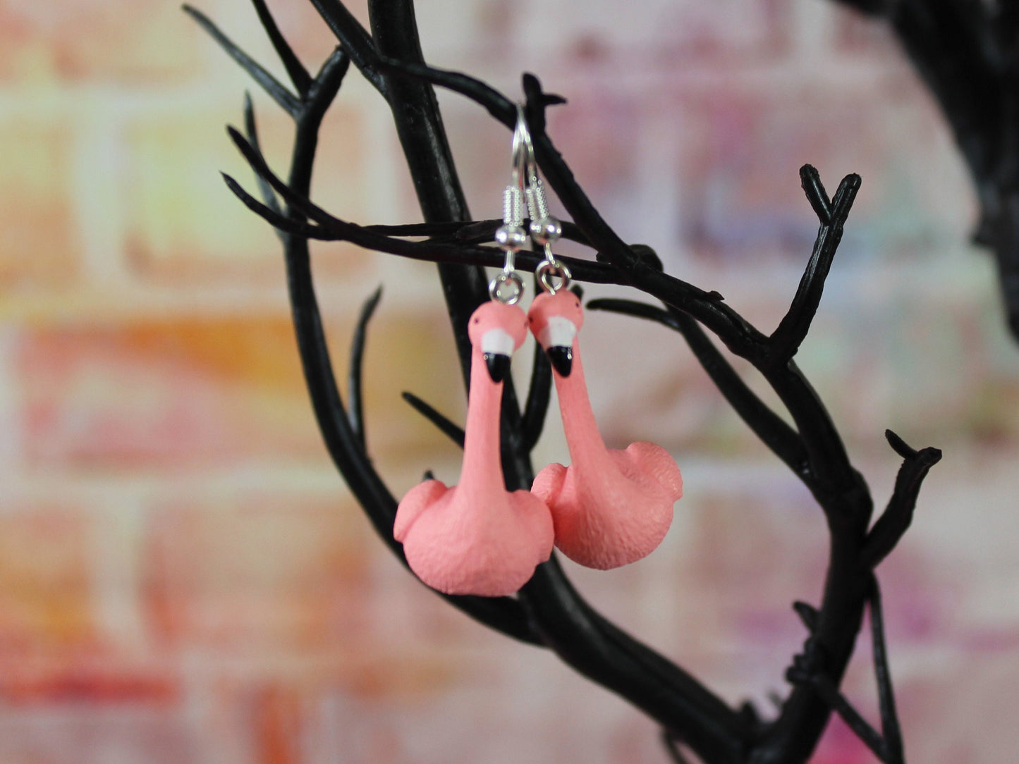 Flamingo Earrings, Kawaii Earrings, Novelty Earrings, Pink Flamingo, Festival Earrings, Pink Earrings, Bird Earrings, Novelty Earrings