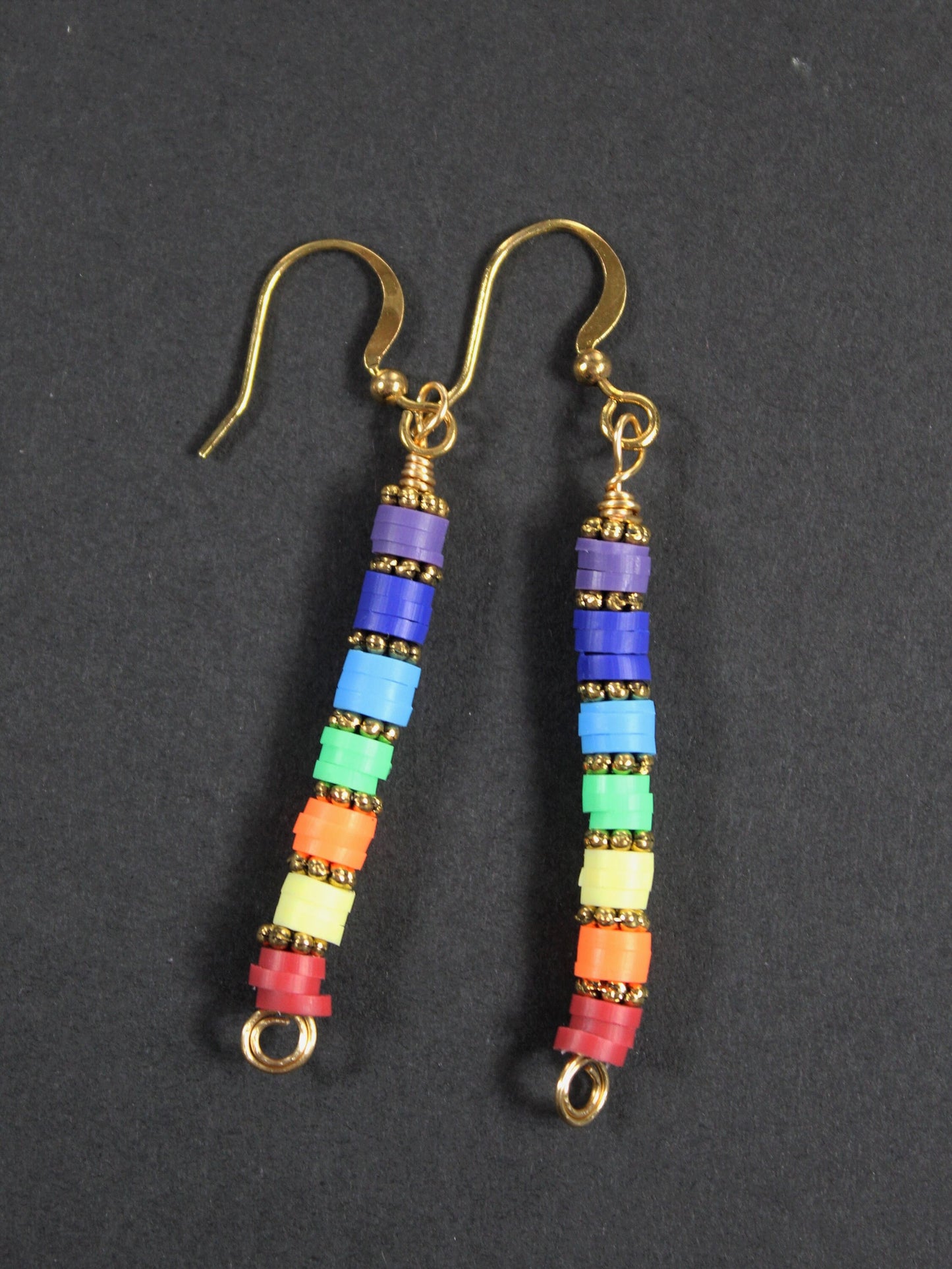 Rainbow Dangle Earrings, Rainbow Jewellery,  Drop Earrings, Gift for Her, Secret Santa, Unique and Eye-catching Earrings, Bold and Bright