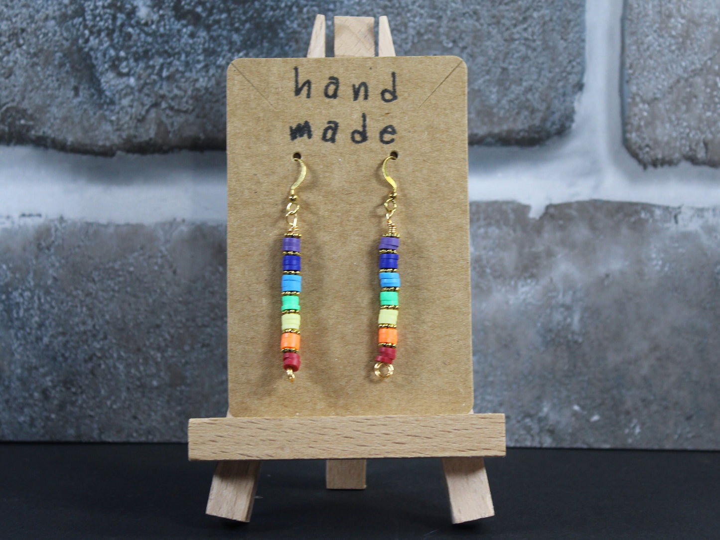 Rainbow Dangle Earrings, Rainbow Jewellery,  Drop Earrings, Gift for Her, Secret Santa, Unique and Eye-catching Earrings, Bold and Bright