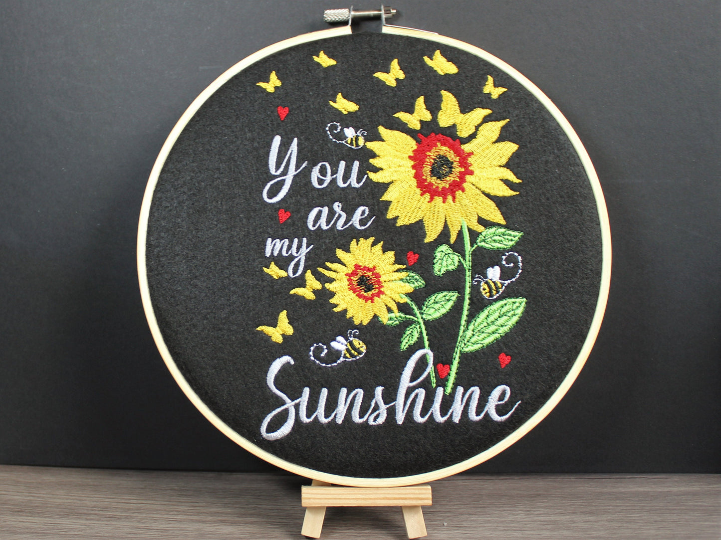 You Are My Sunshine, Inspirational Quote, Back to School, Good Luck Gift,  Embroidered Art Hoop, Unusual Anniversary Gift, Birthday Gift,