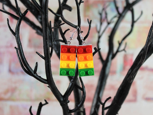 Lego Earrings, Lego jewellery, Cute Kawaii Lego Fashion Accessories, Festival Earrings, Teachers Gift, Valentine Earrings, Lego Bricks