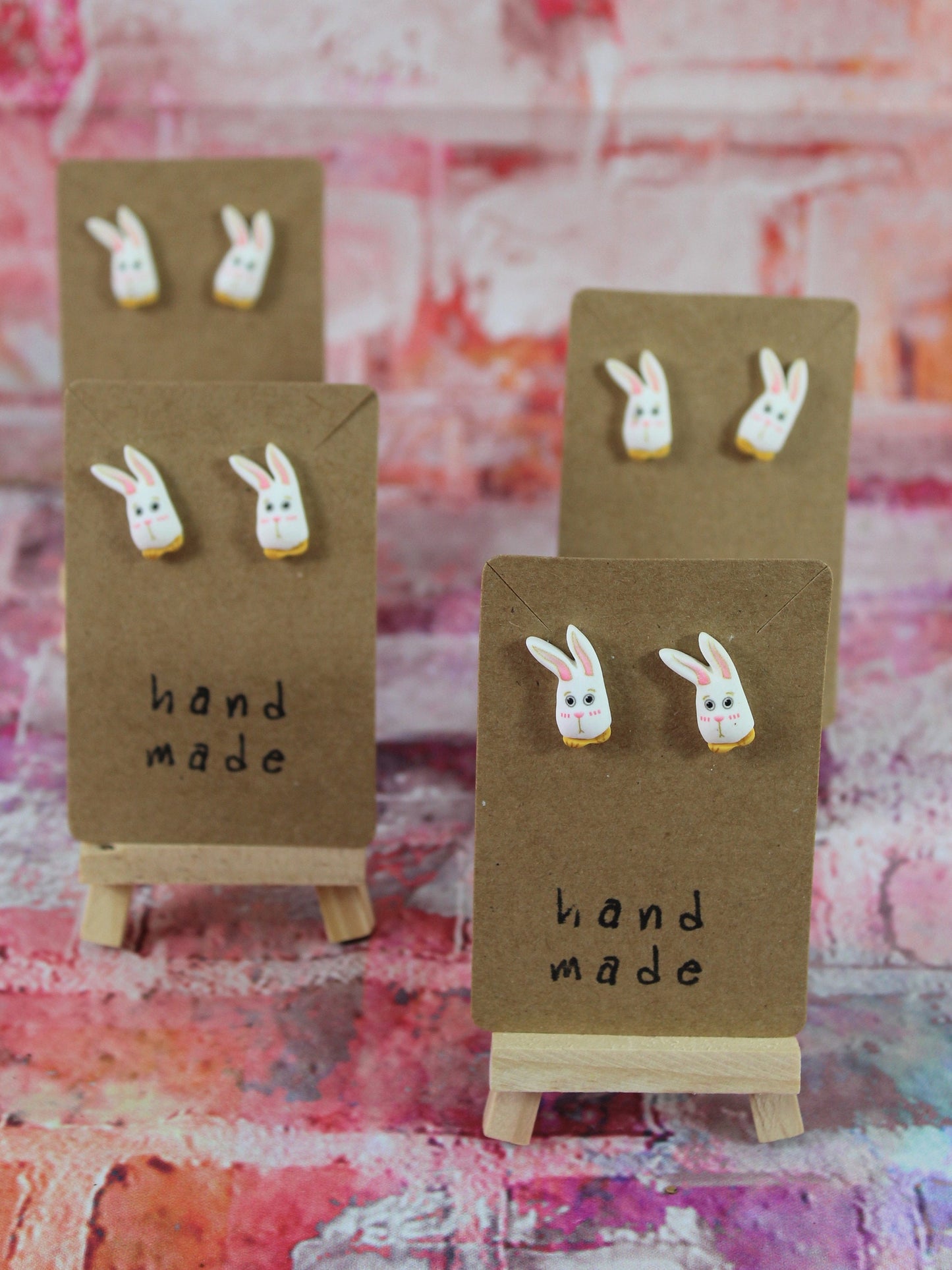 Bunny Rabbit Stud Earrings, Rabbit lovers Gift, Cute Kawaii Rabbit Earring’s, Cool Earrings, Summer Stud Earrings, Mad Hatter Earrings