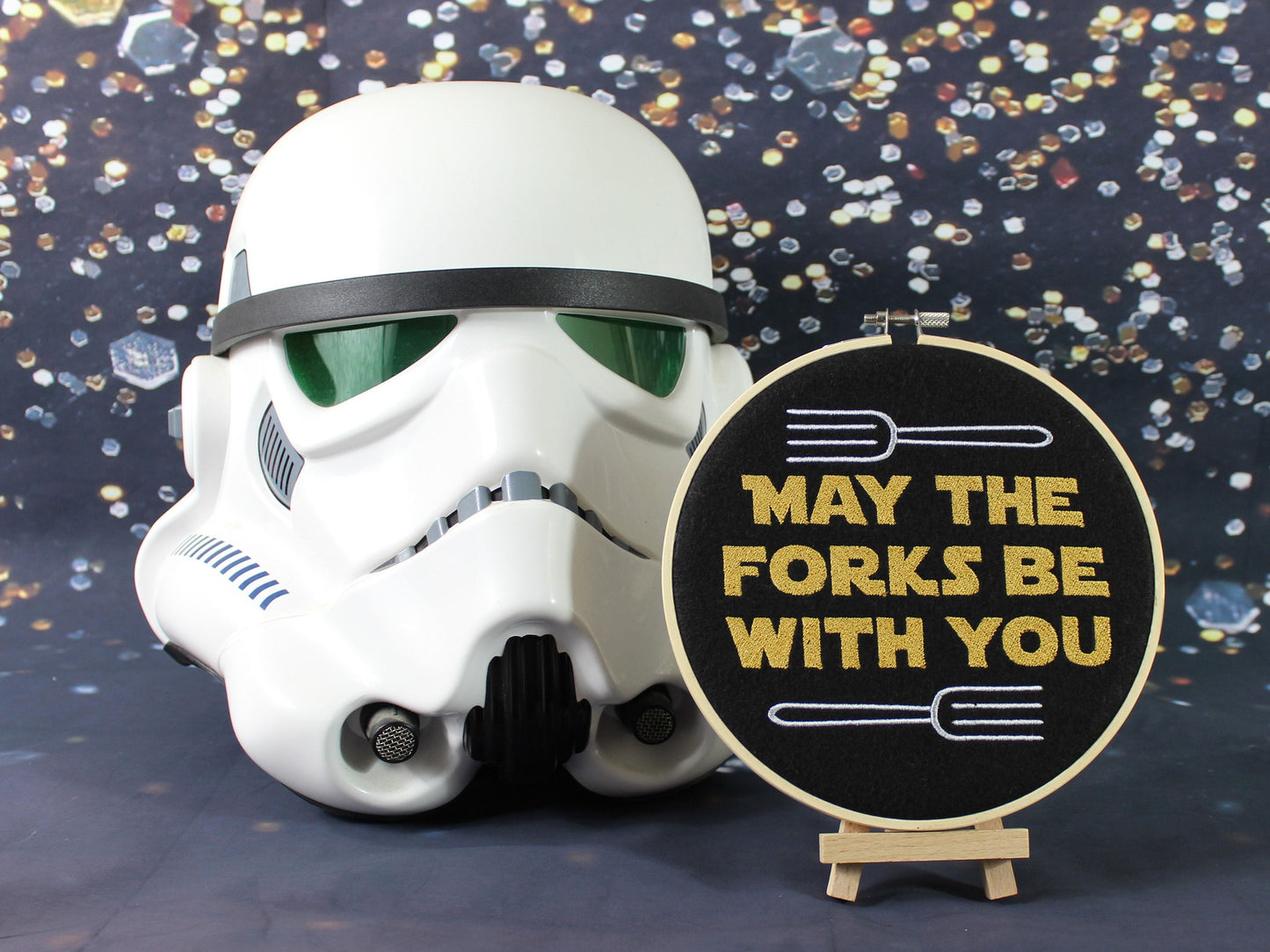 May the Forks Be with You Funny Star-Wars Wall Art, The Mandalorian, Star Wars Sign for Dad, Mum, Brother, Friendship Gift, Geek Movie Gift