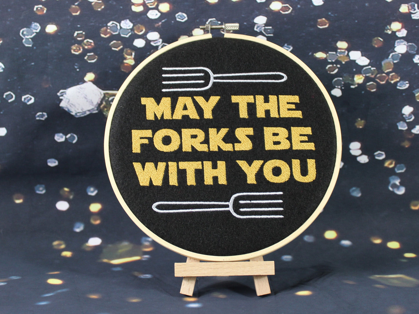 May the Forks Be with You Funny Star-Wars Wall Art, The Mandalorian, Star Wars Sign for Dad, Mum, Brother, Friendship Gift, Geek Movie Gift