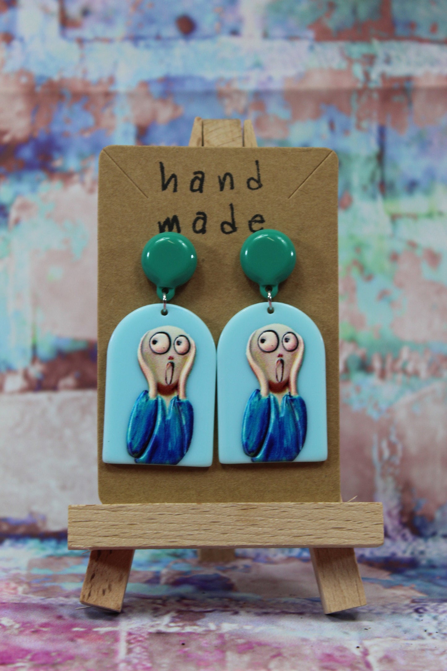 The Scream Earrings, Edvard Munch Earrings, Pop Art Earrings, Scream Earrings, Modern Art Jewellery Earrings, Gift for Her, Teacher Gift