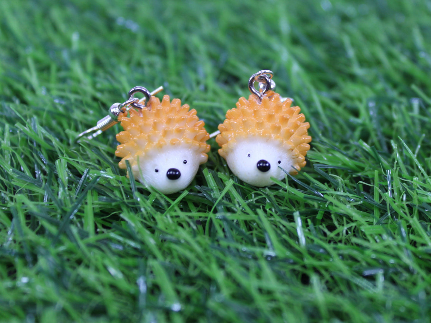 Hedgehog Dangle Earrings, British Wildlife Gift, Kawaii Hedgehogs, Happy Hedgehog Jewellery, Summertime Gift, Pygmy Hedgehog Earrings, Gift