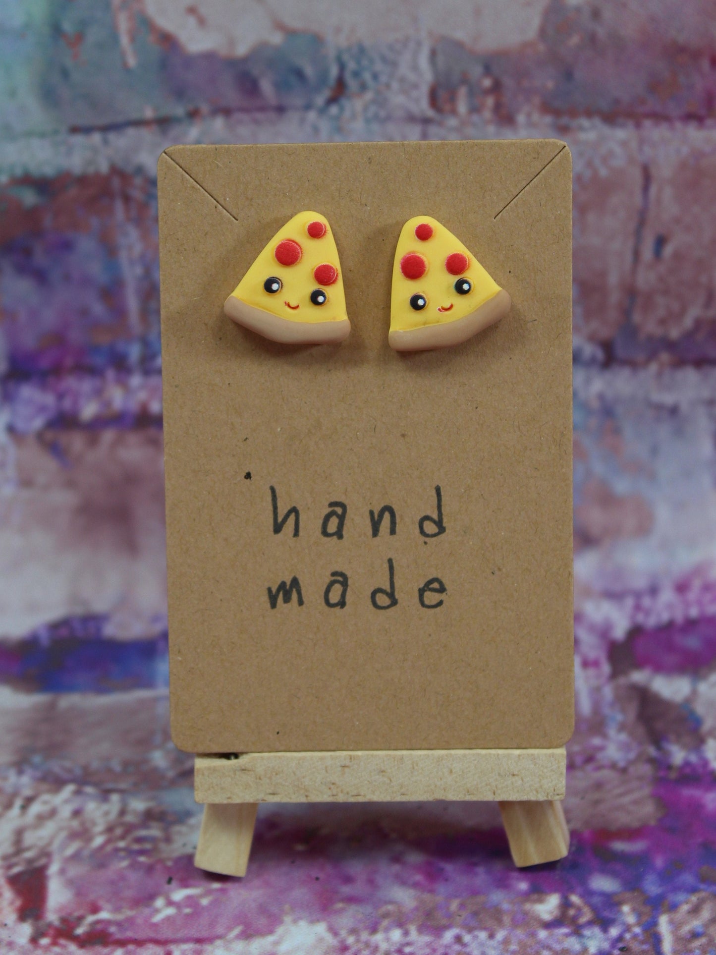 Pizza Earrings, Stud Earrings, Kawaii Earrings, Pizza Lovers Gift, Pizza Jewellery, Slice Of Pizza, Cool Food Earrings, Dieters Gift, Easter