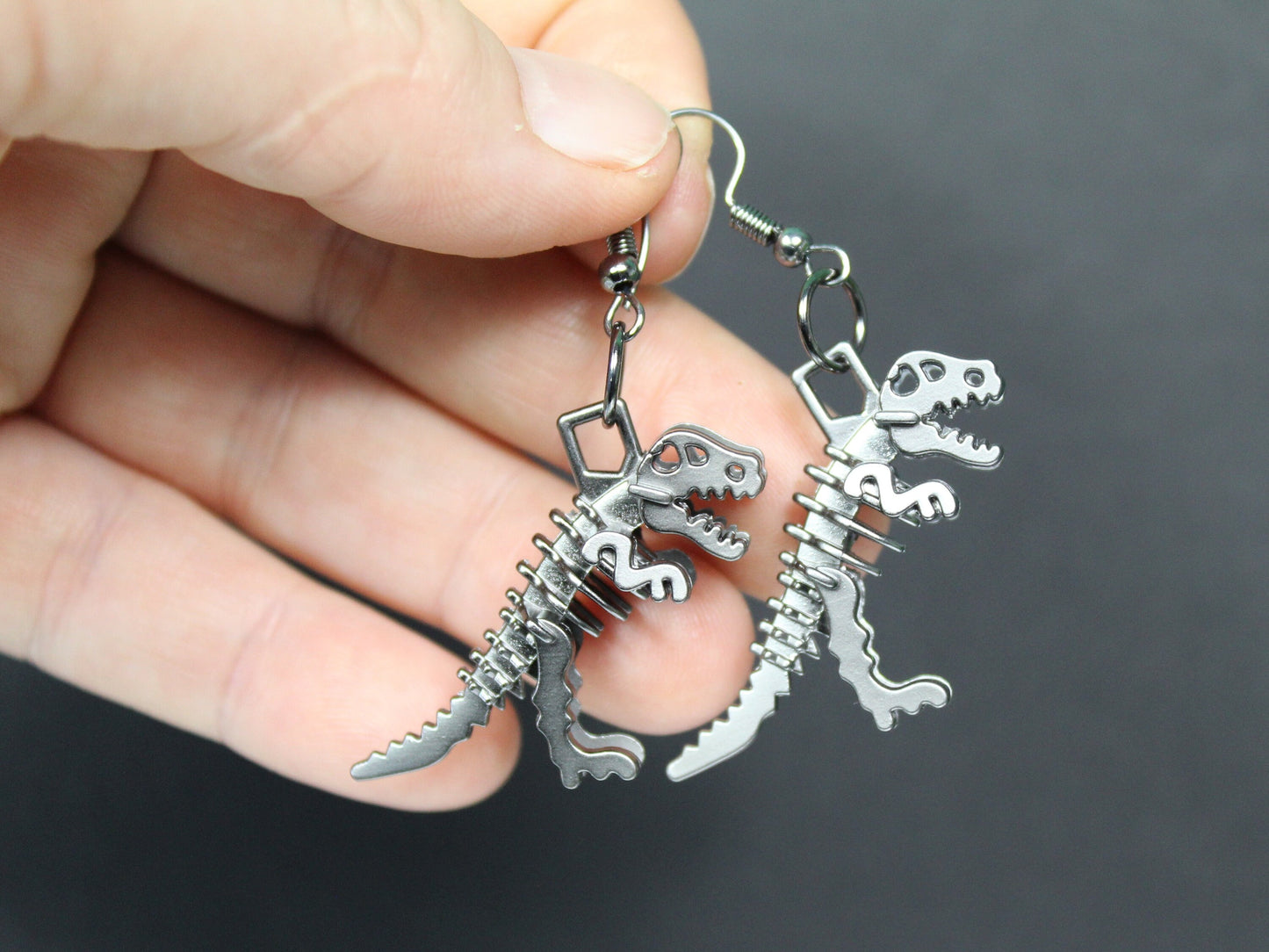 T-Rex Earrings  Dinosaur Earrings, Tyrannosaurus Earrings, Kawaii Dinosaur, Jurassic Park Earrings, Dinosaur Skeleton Earrings, Movie Fan