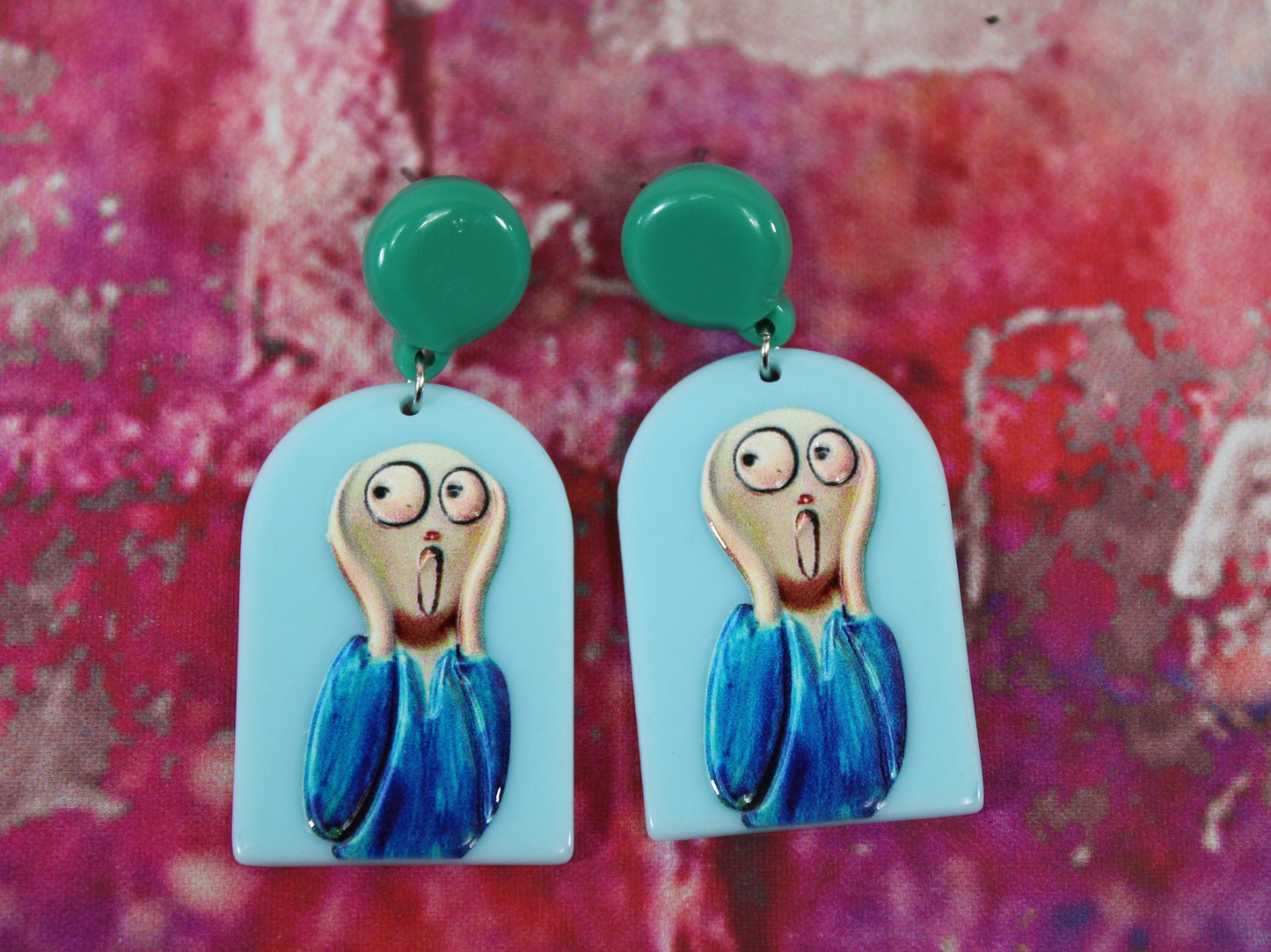 The Scream Earrings, Edvard Munch Earrings, Pop Art Earrings, Scream Earrings, Modern Art Jewellery Earrings, Gift for Her, Teacher Gift