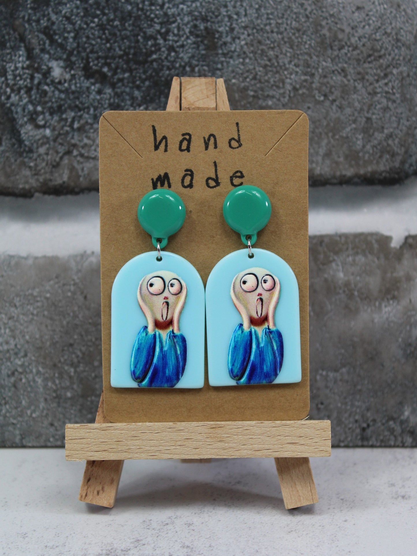 The Scream Earrings, Edvard Munch Earrings, Pop Art Earrings, Scream Earrings, Modern Art Jewellery Earrings, Gift for Her, Teacher Gift