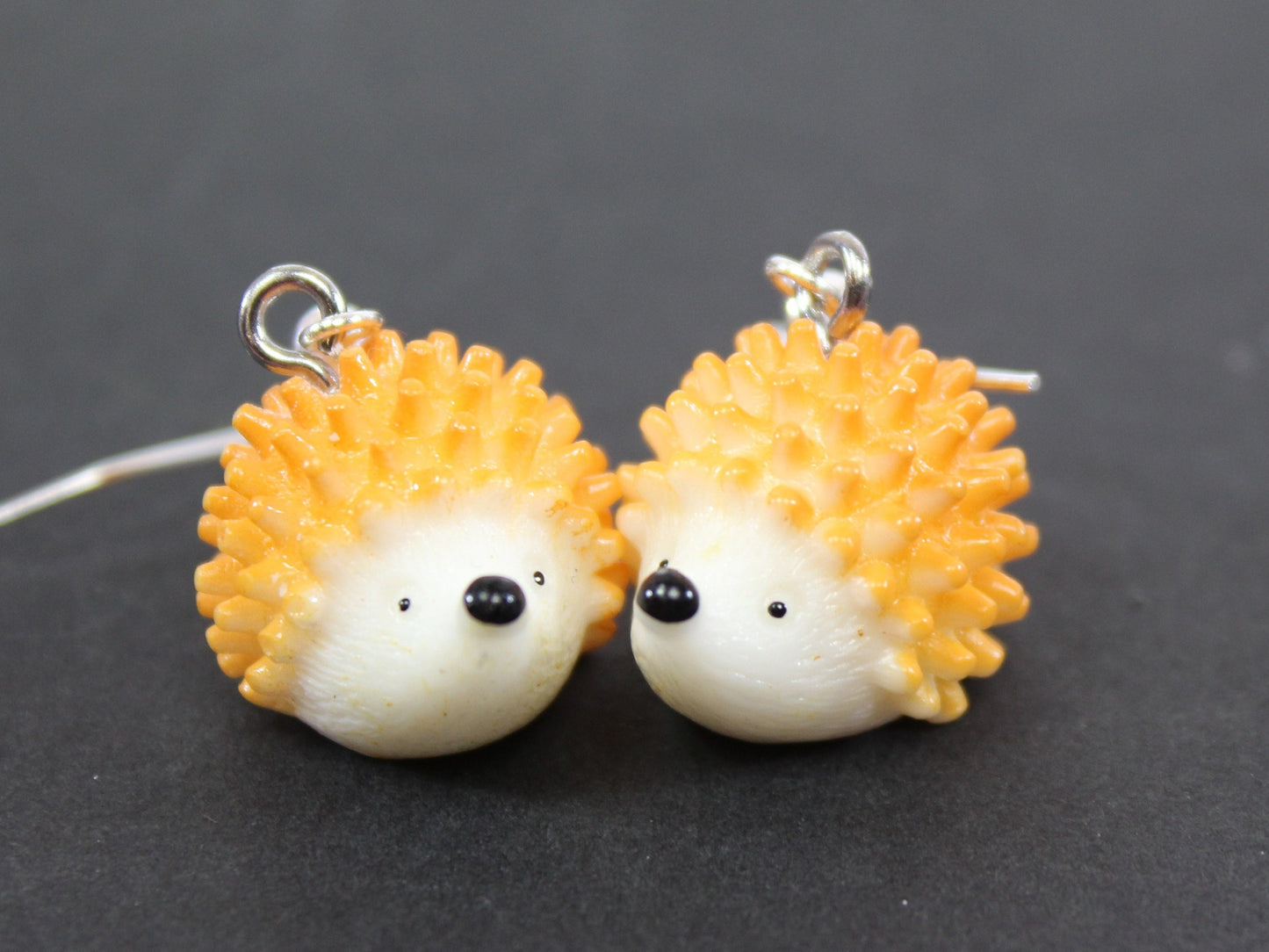 Hedgehog Dangle Earrings, British Wildlife Gift, Kawaii Hedgehogs, Happy Hedgehog Jewellery, Summertime Gift, Pygmy Hedgehog Earrings, Gift