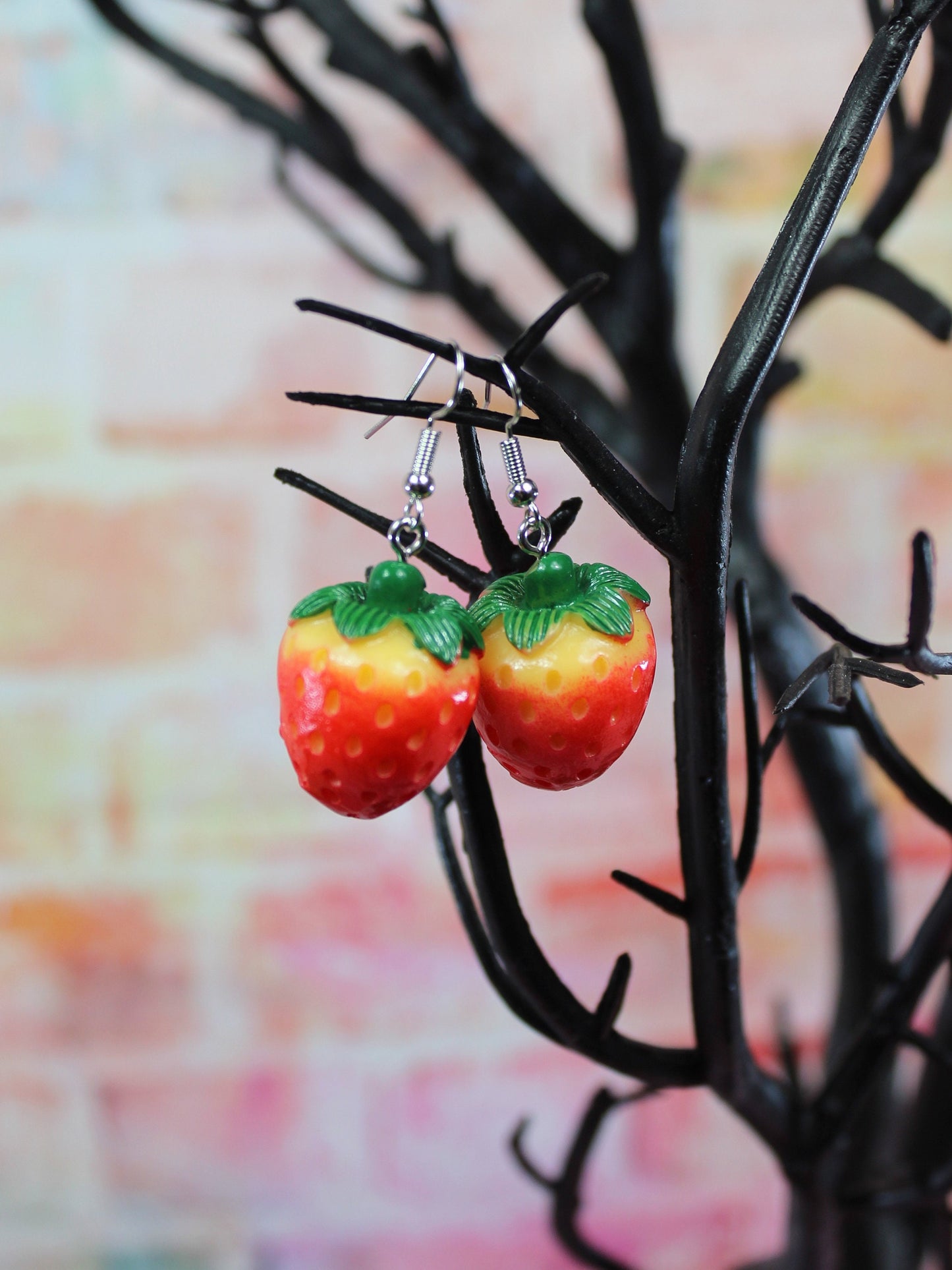 Banana Earrings, Strawberry Earrings Peeled Bananas Earrings. Unusual Cute Funny Kawaii Fruit Earrings, Friendship Gift, Fruit Earrings