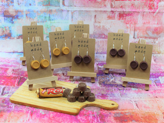 Rolo Earrings, Chocolate Sweet Earrings, Foodie Gift, Food Jewellery, Chocolate Lovers Gift, End of Term Gift, Teachers Gift, Dieters Gift