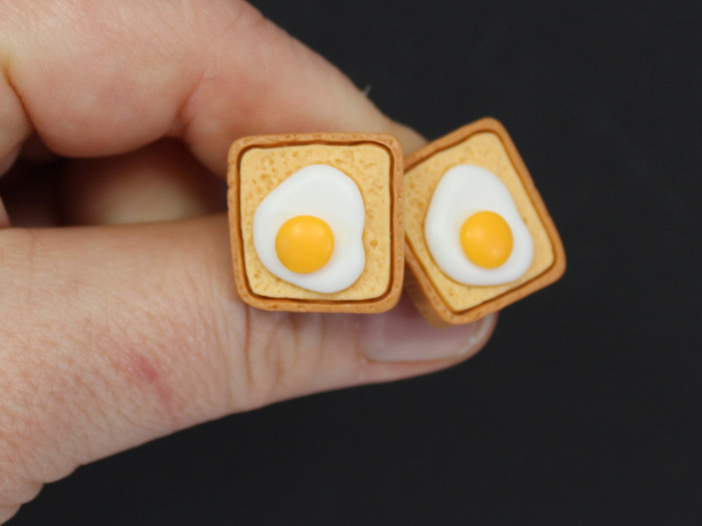 Eggs on Toast Stud Earrings, Eggs Dangle Earrings, Breakfast Earrings, Fried Eggs Earrings, Toast Earrings, Food Lovers Gift, Dieters Gift