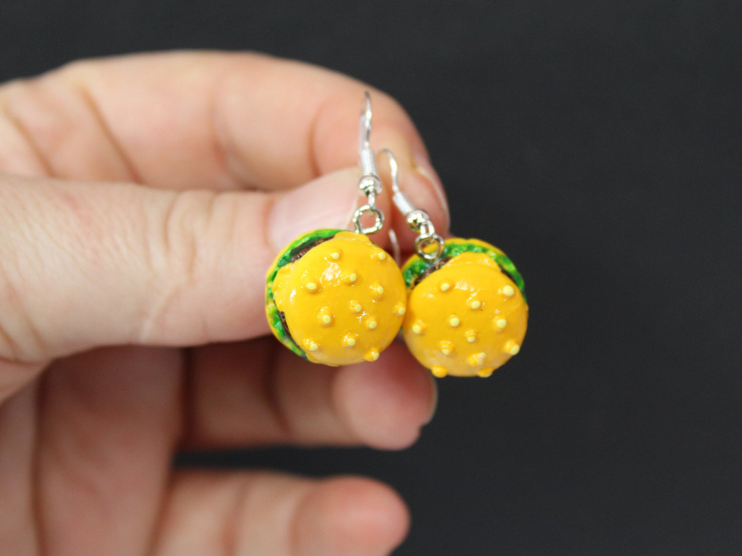 Burger earrings, cheeseburger, Kawaii food earrings, Chefs Gift, Food Lovers Gift, Hamburger Earrings, Fast Food Gift, Friendship Gift,