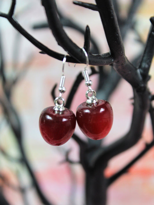 Cherry Earrings, Dangle Earrings, Cherry Blossom Earrings, Fruit Earrings, Kawaii Earrings, Red Cherry, Teachers Gift, Good Luck Gift