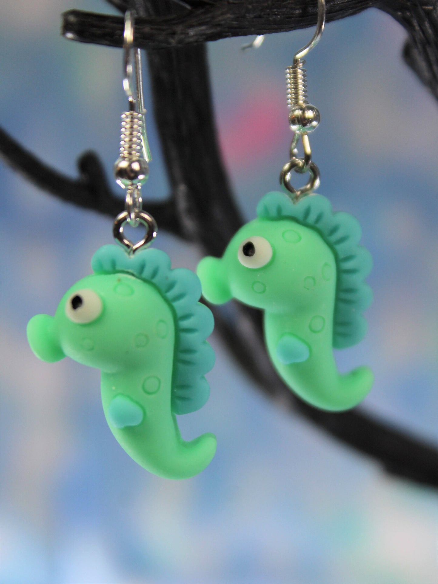 Seahorse Earrings, Under the Sea Earrings, Summer Holiday, Ocean Lovers Gift, Positive Affirmation Gift, Teachers Gift, Sea Dragon Earrings