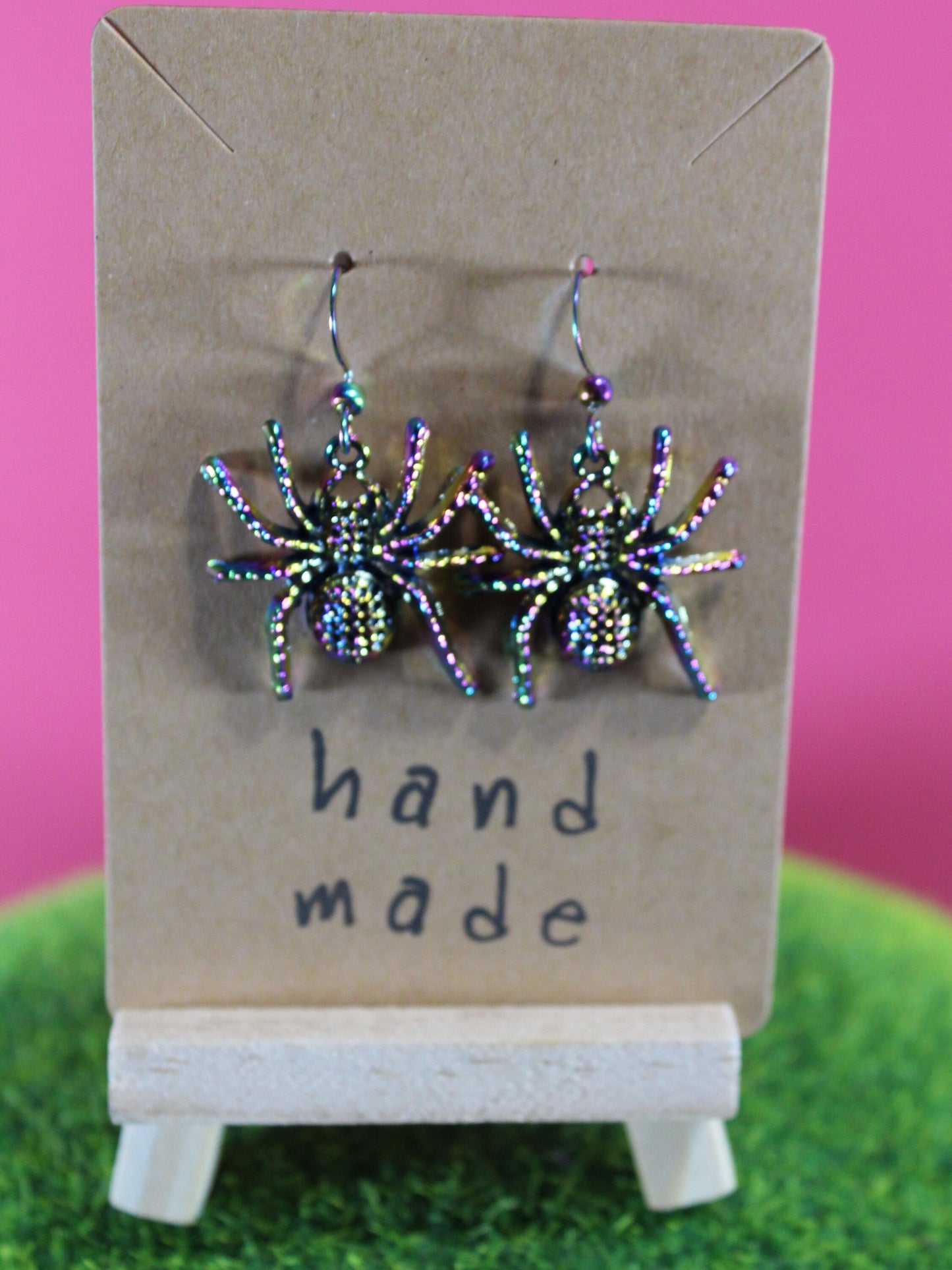 Spider Earrings, Rainbow Earrings, Insect Earrings, Spider Lovers Gift, Creepy Spider Dangle Earrings, Halloween Earrings, Cosplay Earrings