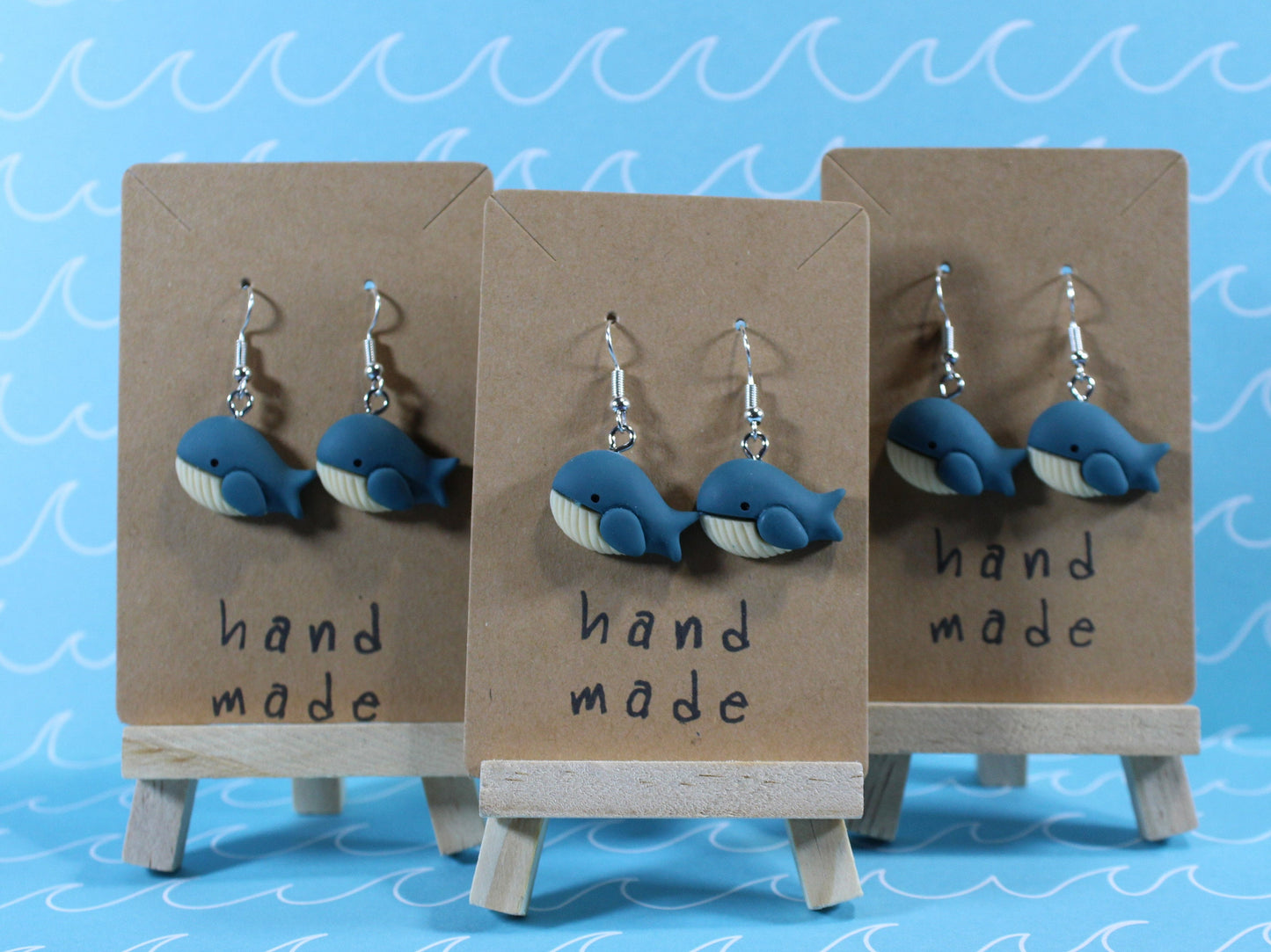 Blue Whale Dangle Earrings, Ocean Lovers Gift, Ocean Jewellery, Whale Stud Earrings, Ocean Earrings, Valentines Day Gift, Marine Earrings