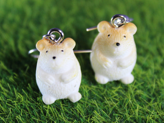 Hamster Earrings, Dangle Earrings, Gerbil Earrings, Hamster Owners Gift, Guinea Pig Earrings, Kawaii Hamsters, Animal Earrings, Party Bags