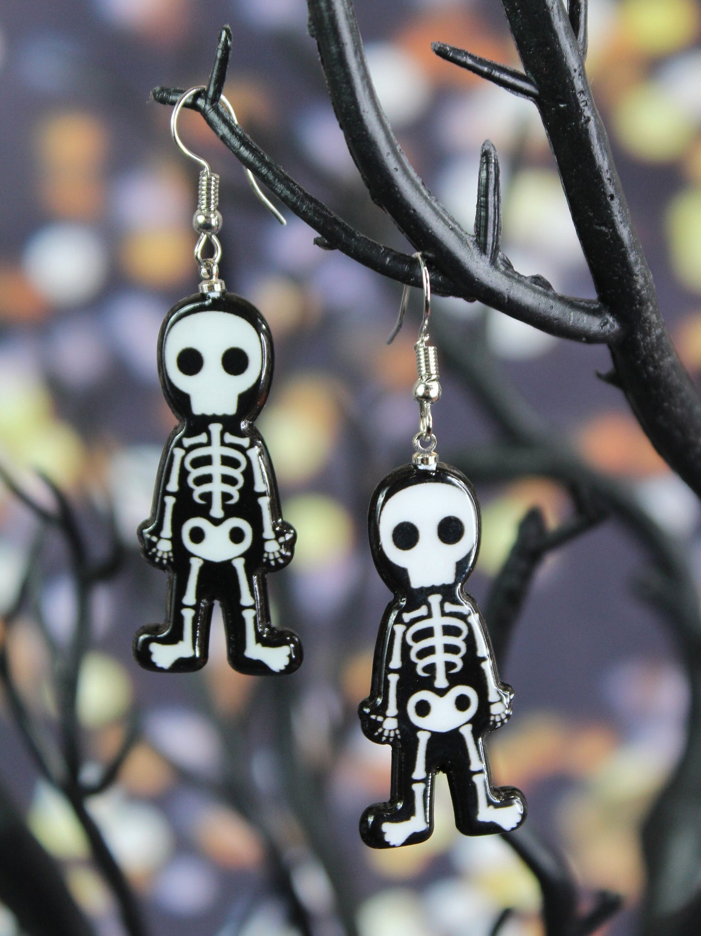 Skeleton Earrings, Spook Earrings, Skull Earrings, Gothic Earrings, Day of the Dead Earrings, Cosplay Earrings, Spooky Accessories