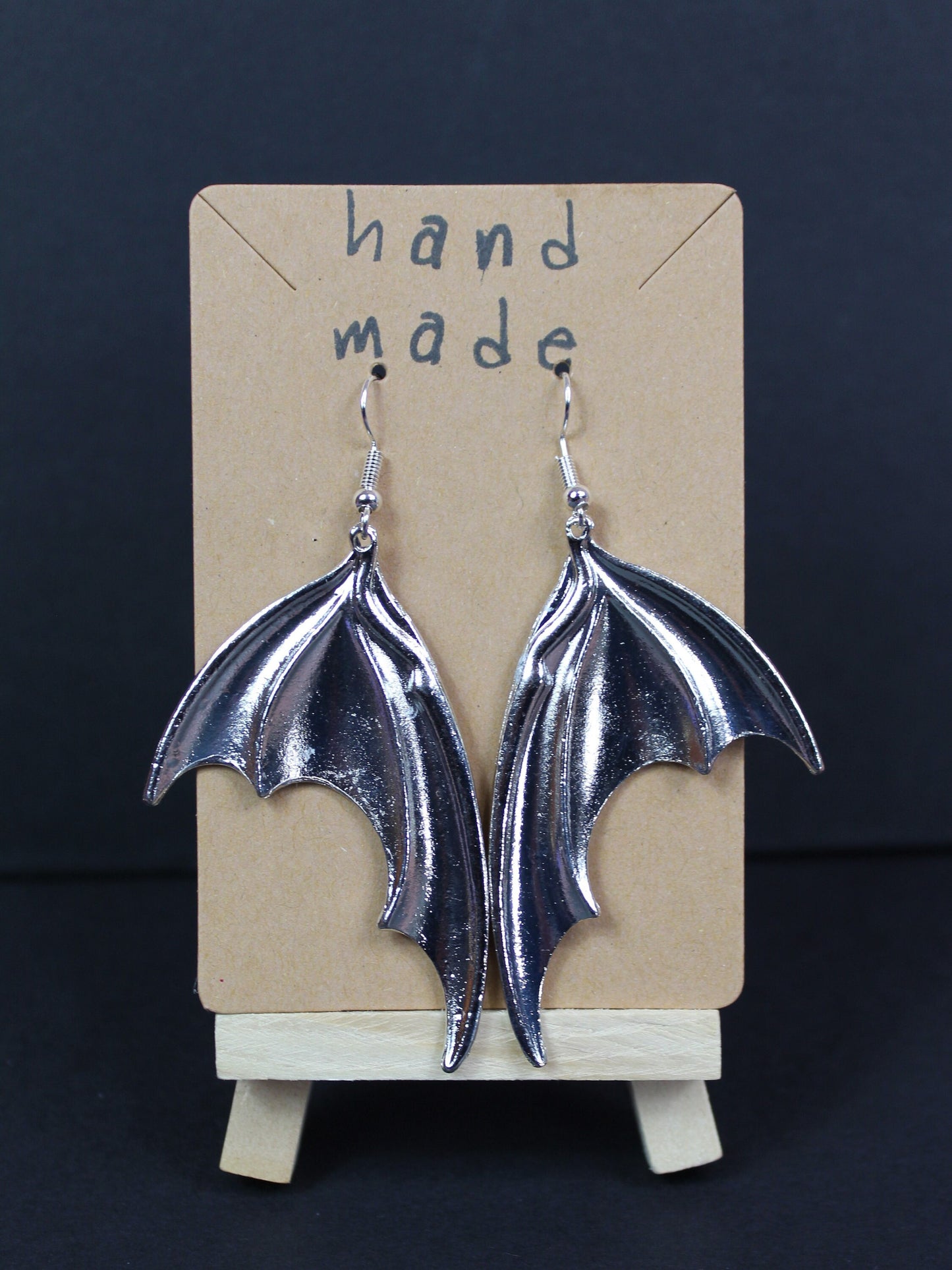 Bat Wing Earrings, Dragon Wing Earrings, Dragon Lovers Gift, Party Earrings, Silver Dragon, Vampire Bat Earrings,