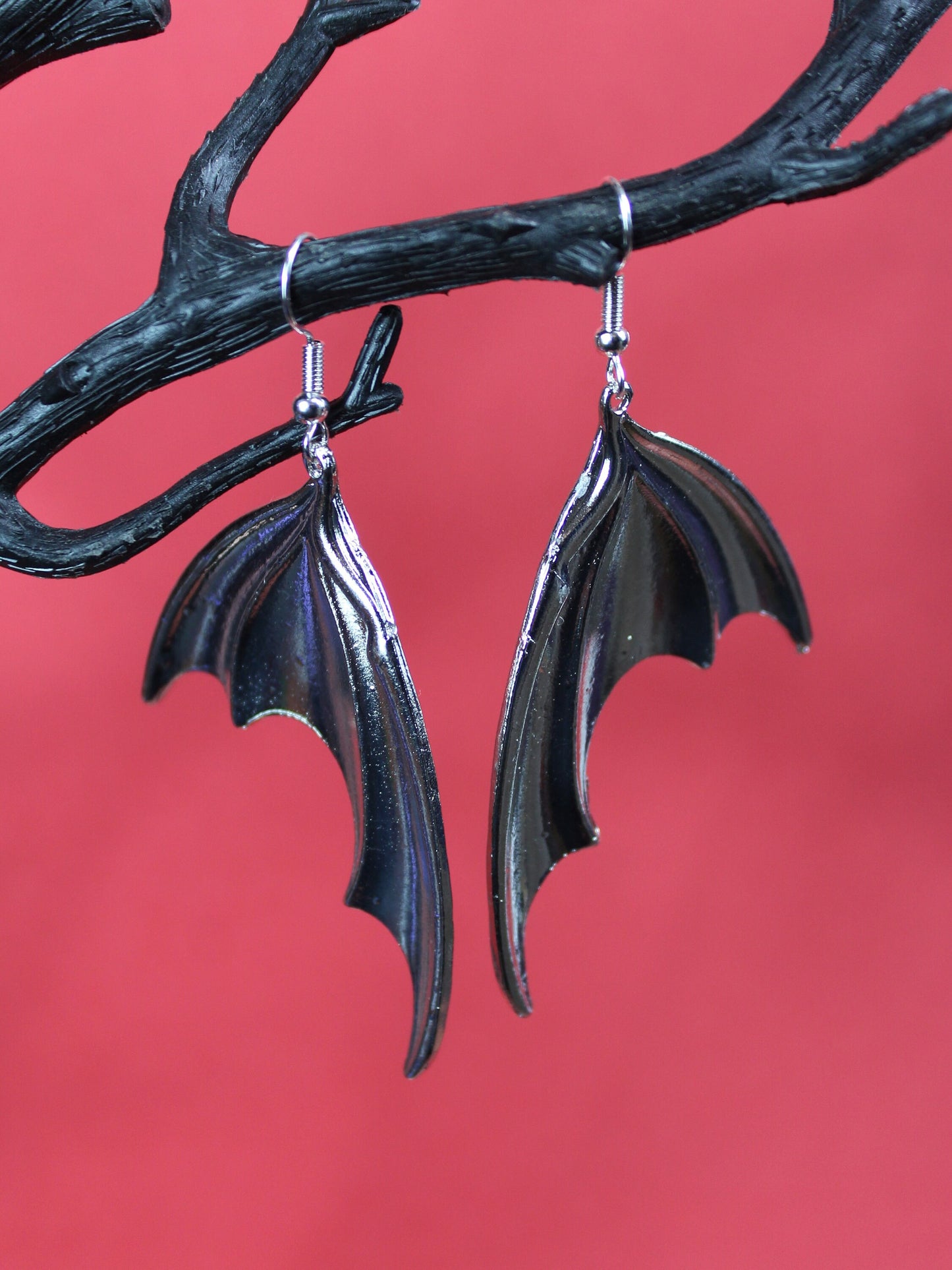 Bat Wing Earrings, Dragon Wing Earrings, Dragon Lovers Gift, Party Earrings, Silver Dragon, Vampire Bat Earrings,