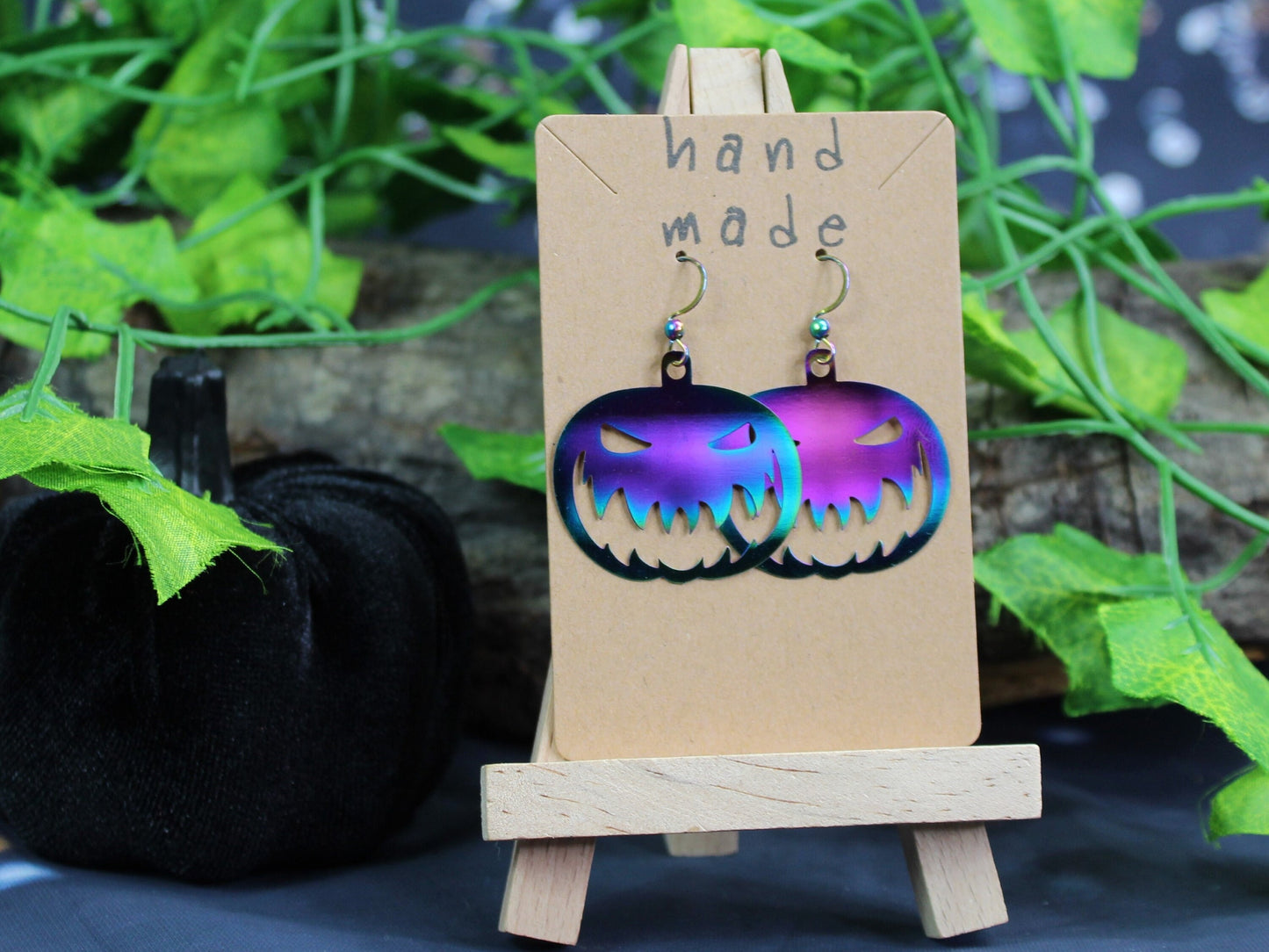 Pumpkin Earrings, Halloween Earrings, Rainbow Pumpkin Earrings, Goth Pumpkin Earrings, Witch Earrings, Spooky Pumpkin Party Earrings,