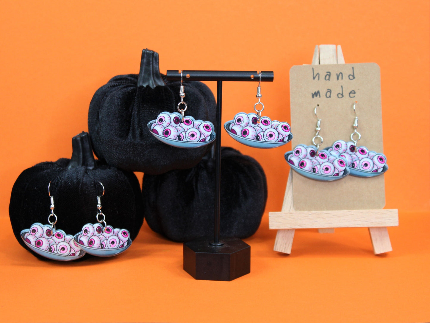 Plate Of Eyeballs Double Sided Earrings, Halloween Earrings, Girly Goth, Glam Punk, Horror Earrings, Creepy Dangle Earrings, Cute Gift