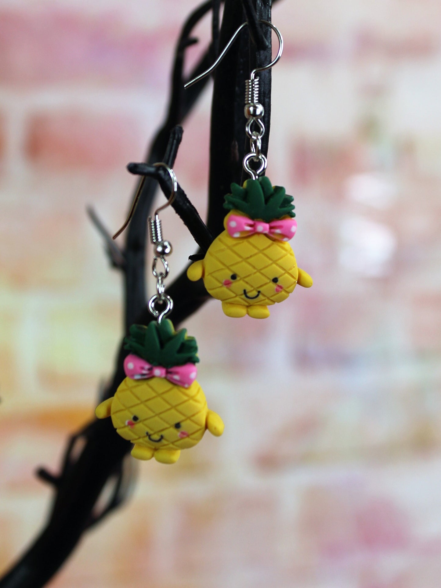 Pineapple Earrings, Kawaii Earrings, Fruit Earrings, Pineapple Earrings, Pineapple Dangle Earrings, Pineapple Jewellery, Pineapple Gift