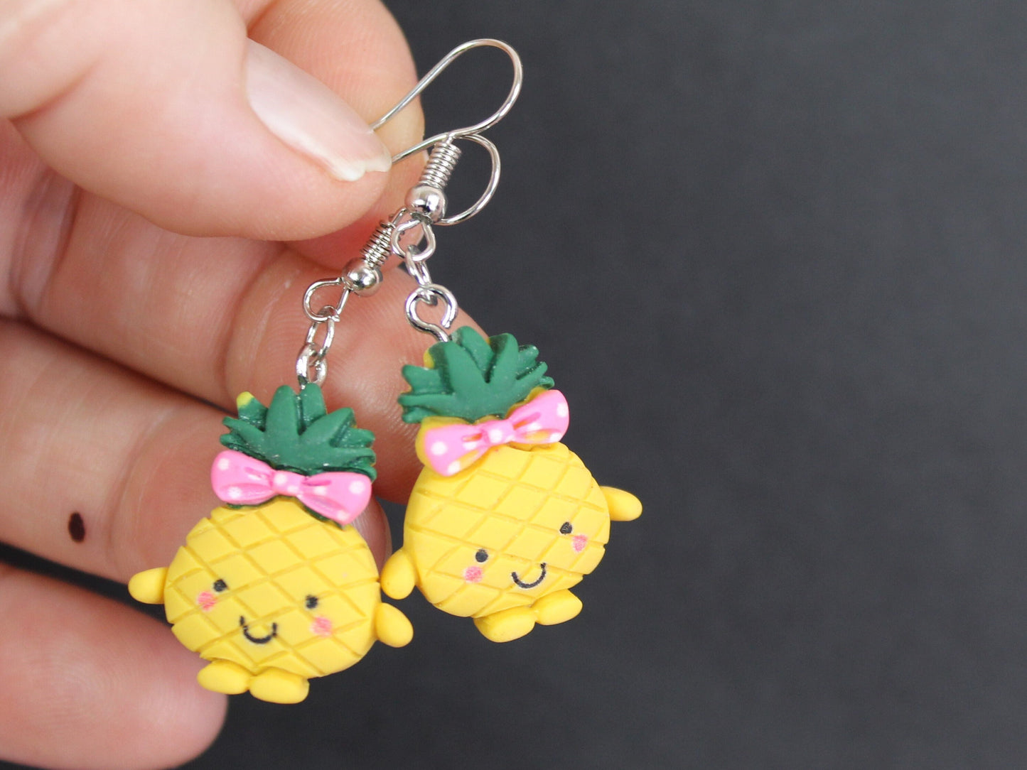 Pineapple Earrings, Kawaii Earrings, Fruit Earrings, Pineapple Earrings, Pineapple Dangle Earrings, Pineapple Jewellery, Pineapple Gift